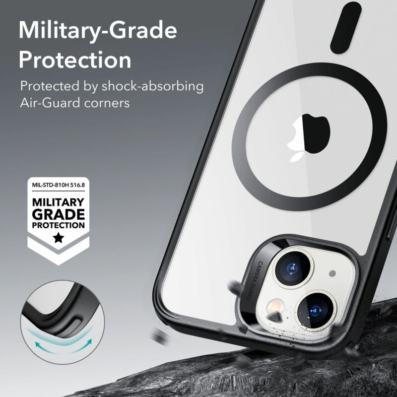 Husa iPhone 14 Plus ESR Classic Hybrid HaloLock, negru/transparenta
