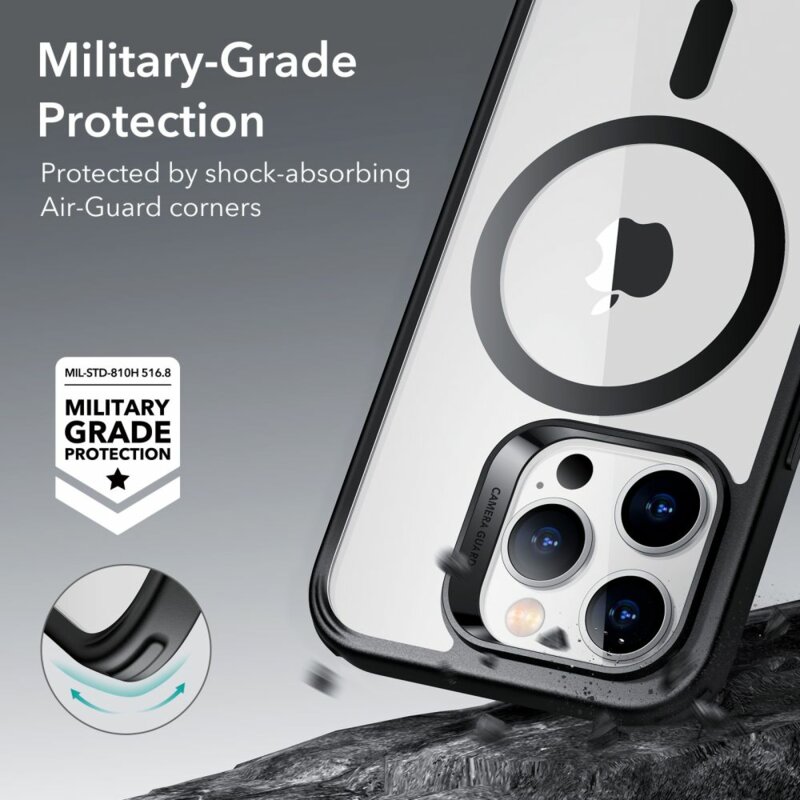 Husa iPhone 14 Pro ESR Classic Hybrid HaloLock, negru/transparenta