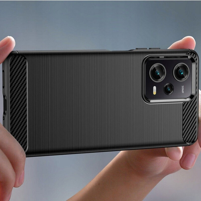 Husa Xiaomi Redmi Note 12 Pro 5G Techsuit Carbon Silicone, negru