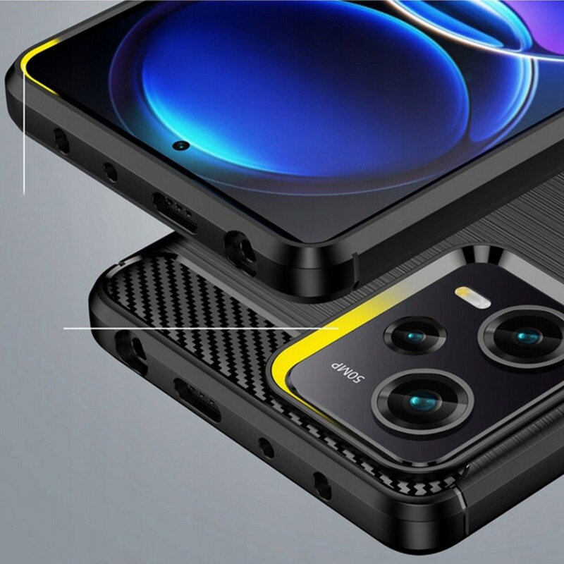 Husa Xiaomi Redmi Note 12 Pro 5G Techsuit Carbon Silicone, negru