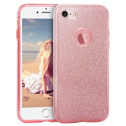 Husa iPhone SE, 5, 5S Color TPU Sclipici - Roz