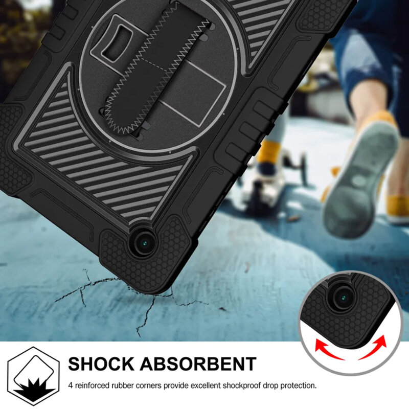 Husa Samsung Galaxy Tab A8 10.5 (2021) Techsuit StripeShell 360, negru