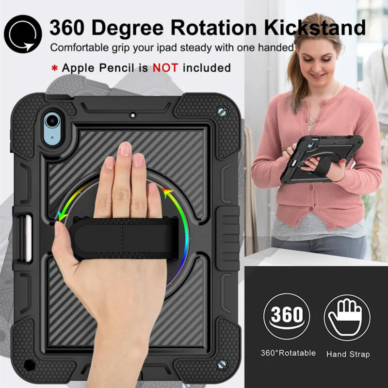 Husa iPad 10 (2022) 10.9 Techsuit StripeShell 360, roz