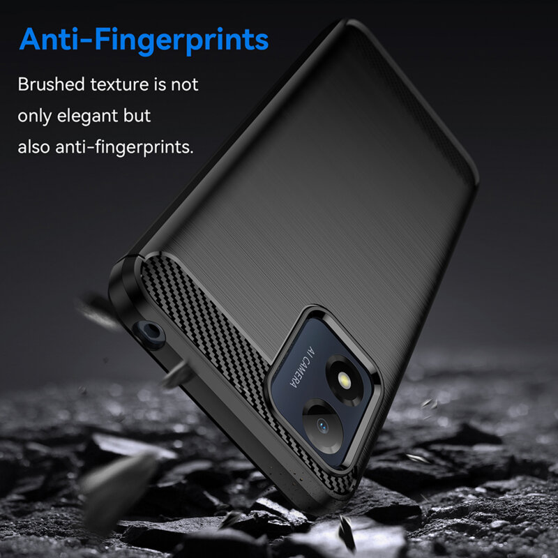 Husa Motorola Moto E13 Techsuit Carbon Silicone, negru