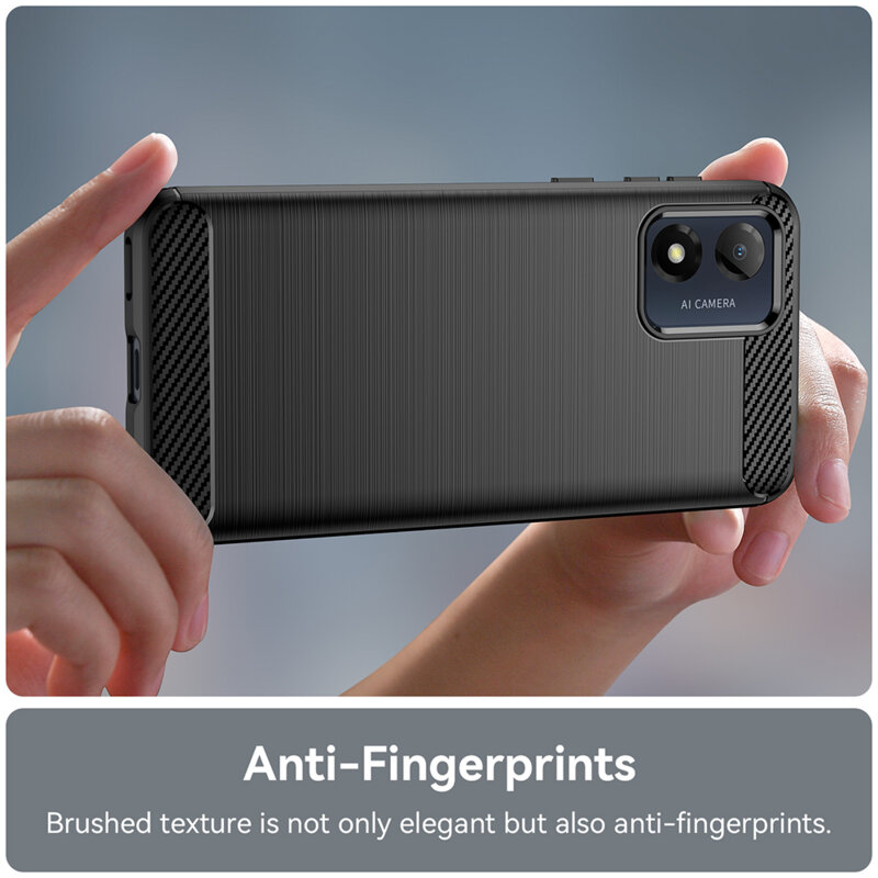 Husa Motorola Moto E13 Techsuit Carbon Silicone, negru