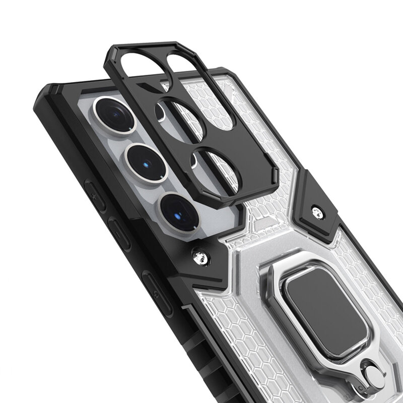 Husa antisoc Samsung Galaxy S22 Ultra 5G Techsuit Honeycomb, negru