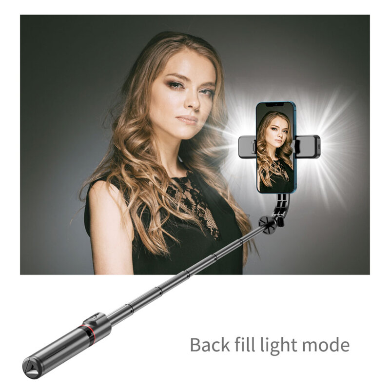 Selfie stick tripod, 2x LED, telecomanda wireless Techsuit L12D, 108cm