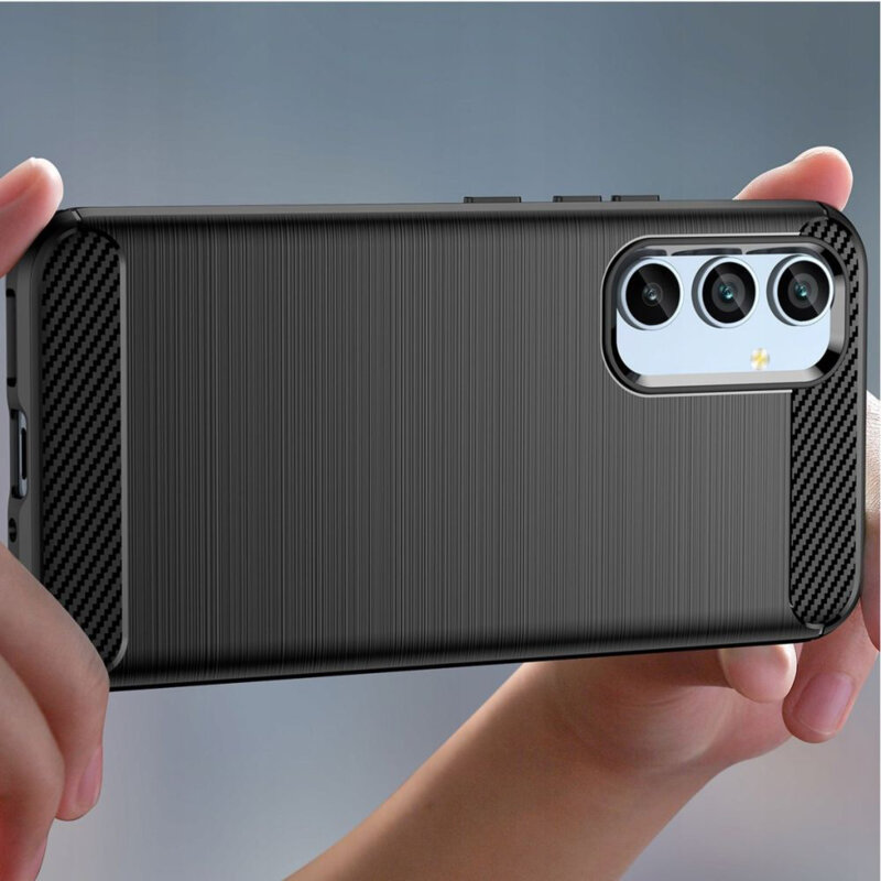 Husa Samsung Galaxy A54 Techsuit Carbon Silicone, negru
