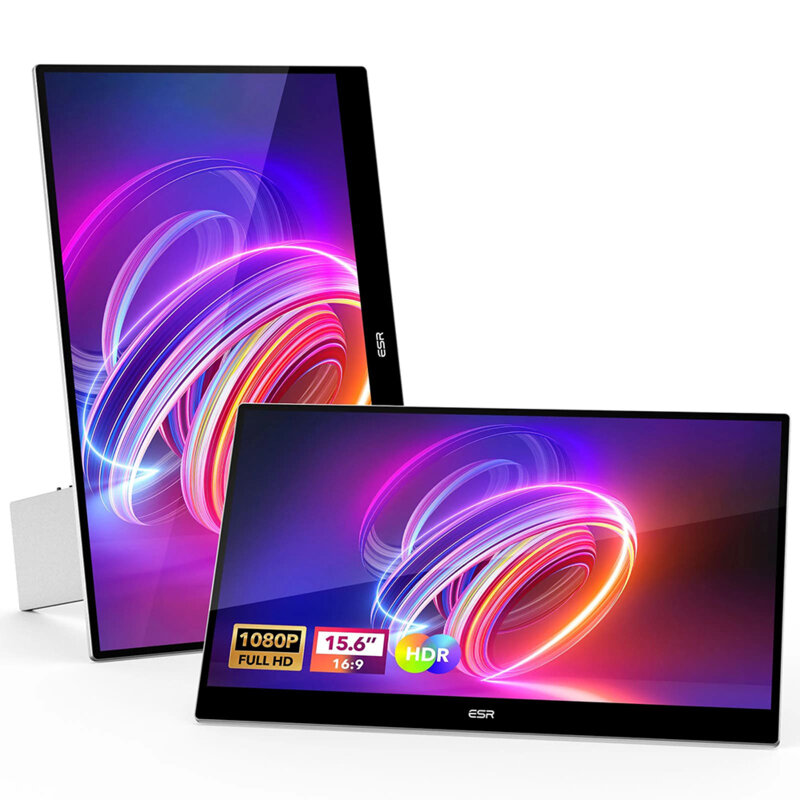 Monitor portabil laptop USB-C, HDMI, Full HD ESR, argintiu