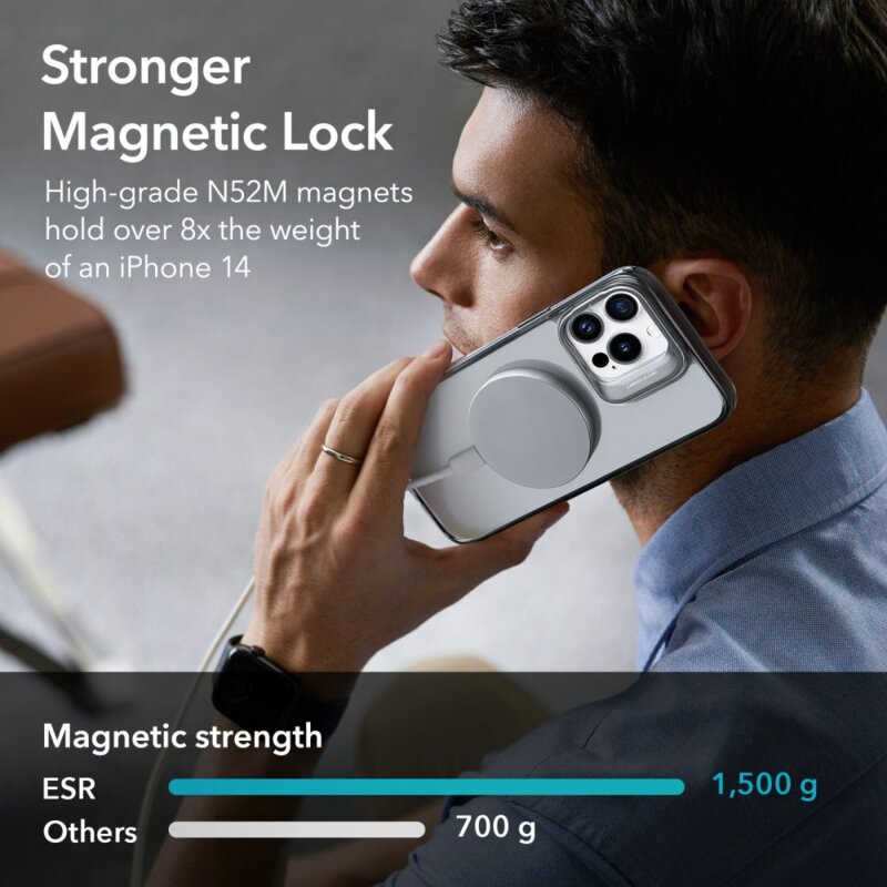 Husa iPhone 14 Pro Max ESR Classic Kickstand HaloLock, negru transparent