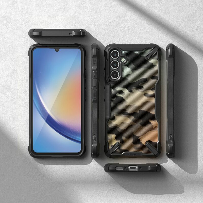 Husa Samsung Galaxy A34 5G Ringke Fusion X Design, camo black