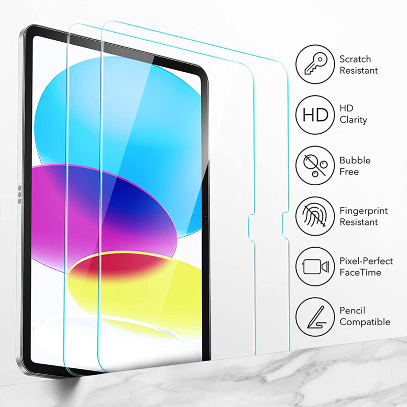 Folie sticla iPad 10 (2022) 10.9 ESR Tempered Glass 9H, transparenta