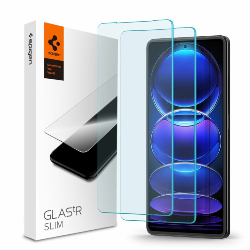 [Pachet 2x] Folie Xiaomi Redmi Note 12 Pro 5G Spigen Glas.tR Slim, transparenta