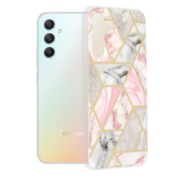 Husa Samsung Galaxy A34 5G Techsuit Marble, Pink Hex