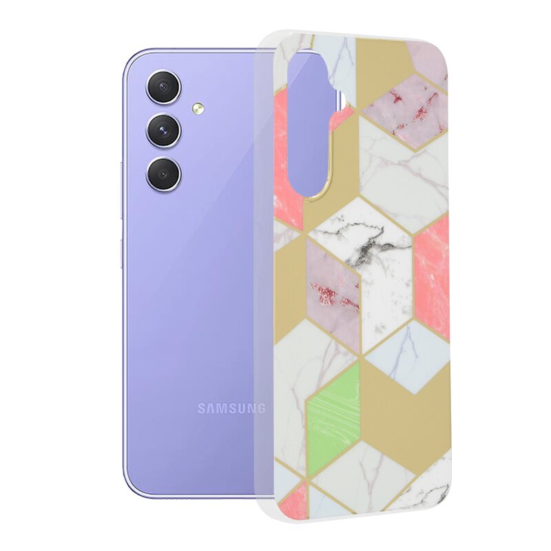 Husa Samsung Galaxy A54 Techsuit Marble, Purple Hex