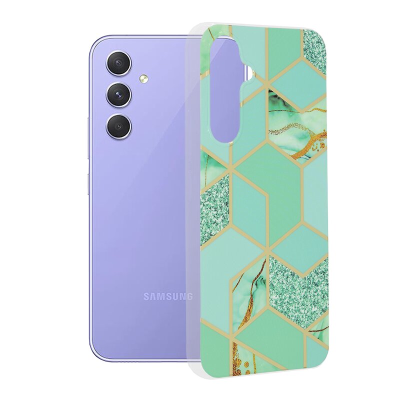 Husa Samsung Galaxy A54 Techsuit Marble, Green Hex