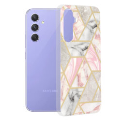 Husa Samsung Galaxy A54 Techsuit Marble, Pink Hex