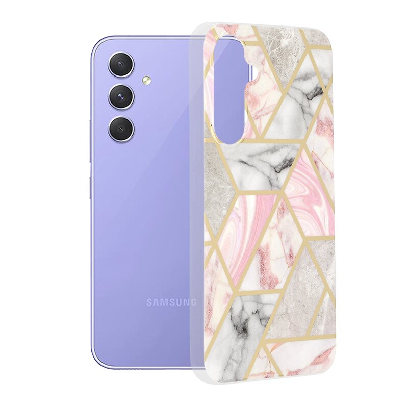 Husa Samsung Galaxy A54 Techsuit Marble, Pink Hex