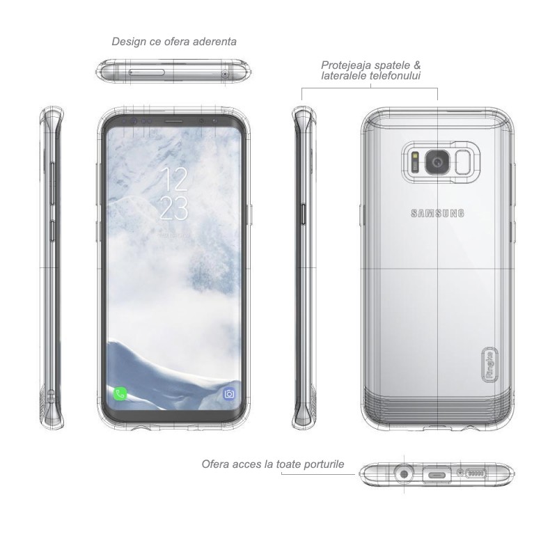 Husa Samsung Galaxy S8 Color TPU Sclipici - Auriu