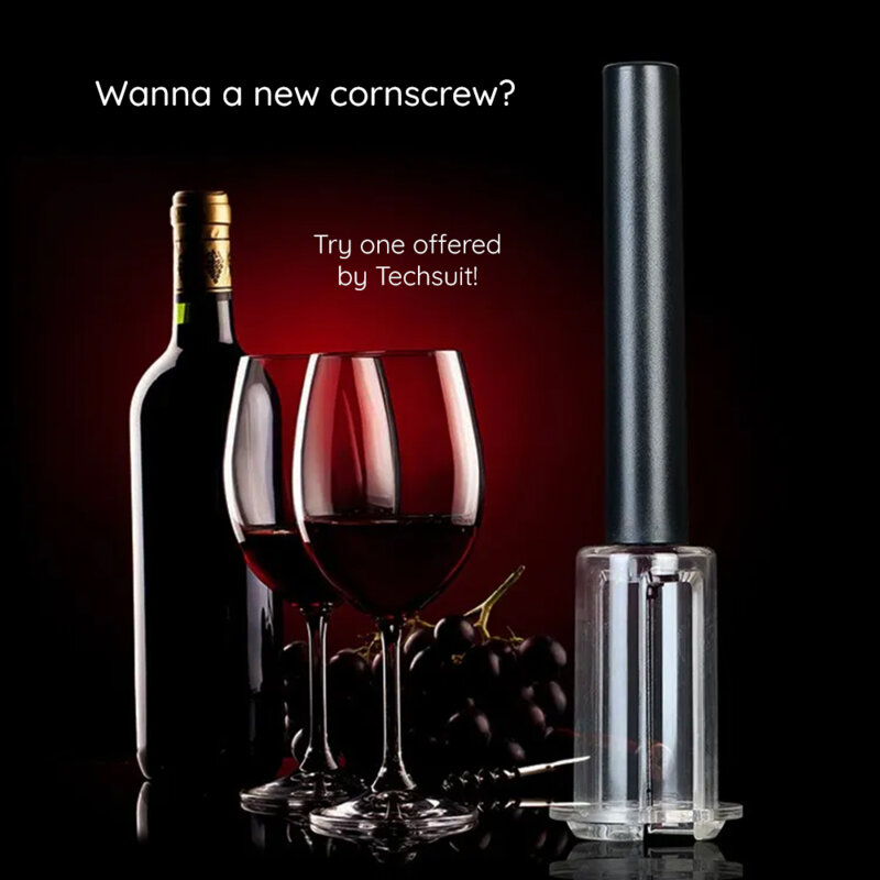 Tirbuson cu pompa de aer pentru sticla vin Techsuit, CP01C