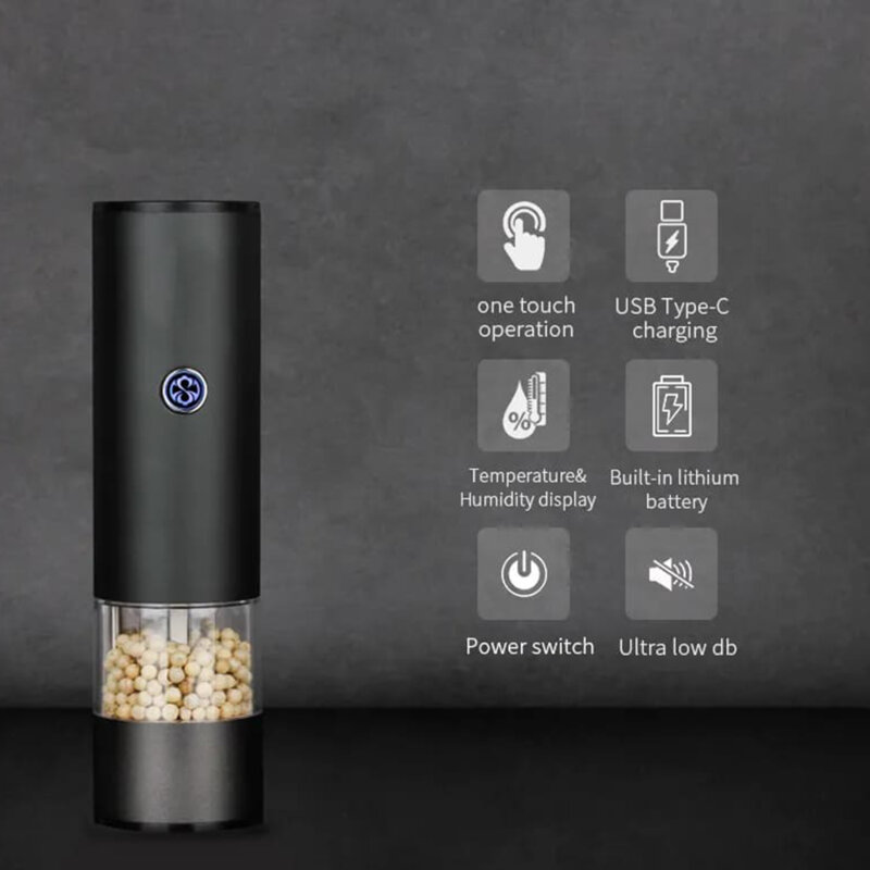 Solnita electrica sare, piper, rasnita condimente Techsuit EG01