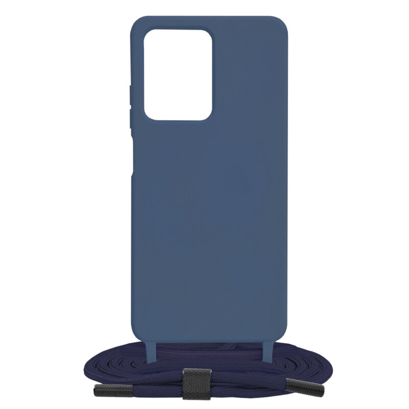 Husa cu snur Xiaomi Redmi Note 12 Pro 5G Techsuit Crossbody Lanyard, albastru