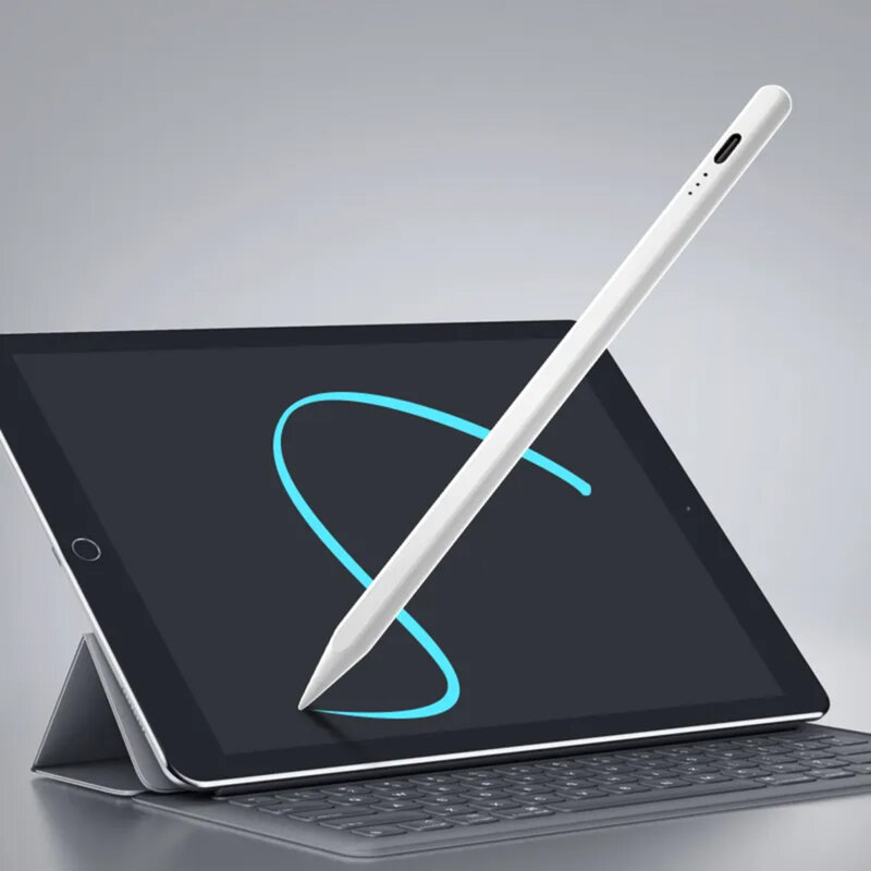 Stylus pen activ Techsuit, magnetic, cablu Type-C, alb, JA04
