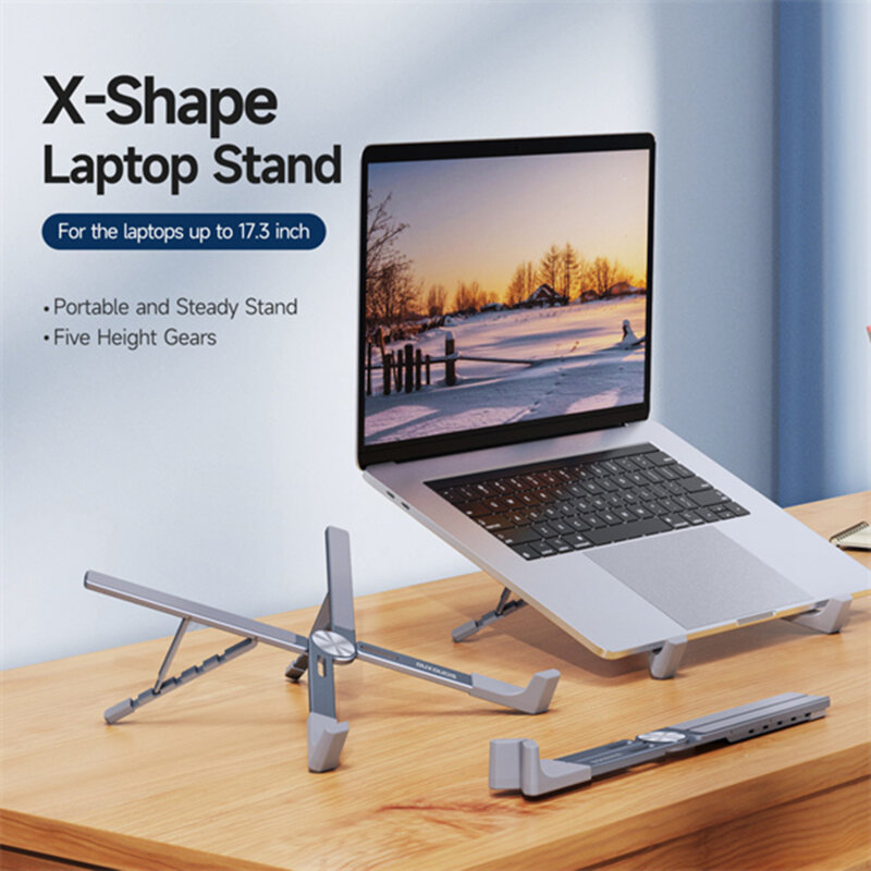 Suport notebook portabil, stand pliabil laptop Dux Ducis, gri