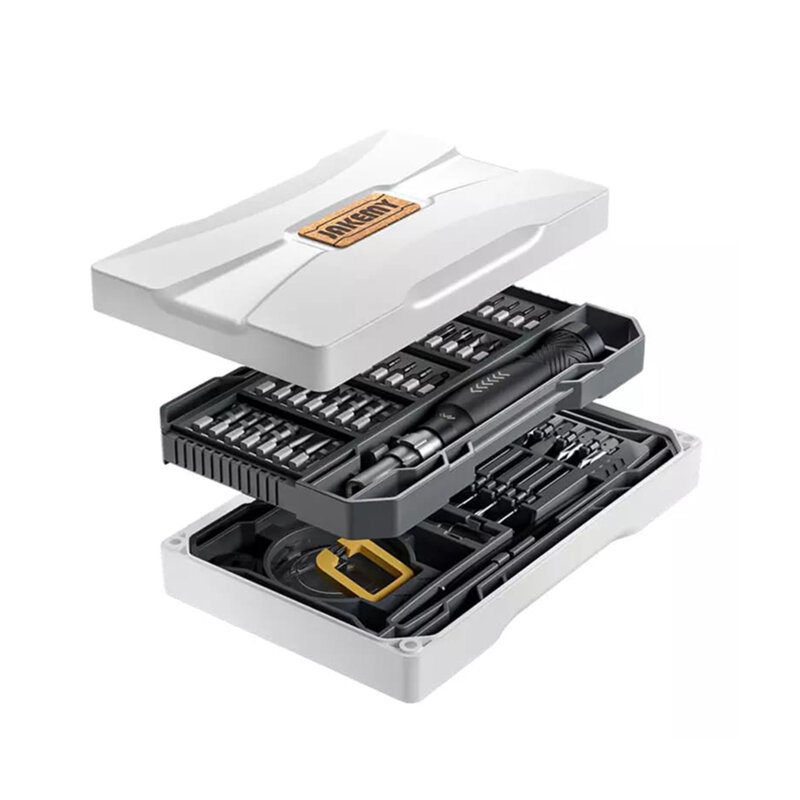 Trusa surubelnite mecanica fina cu biti magnetici Jakemy JM-8186, alb