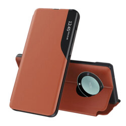 Husa Honor Magic5 Lite Eco Leather View flip tip carte, portocaliu