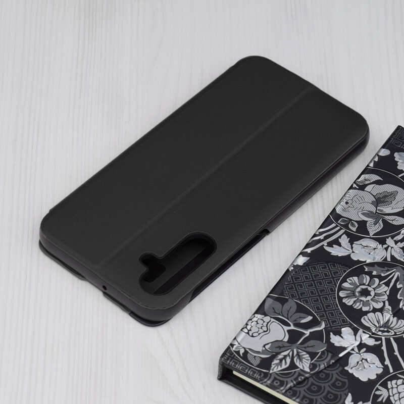 Husa Samsung Galaxy A24 Eco Leather View flip tip carte, negru