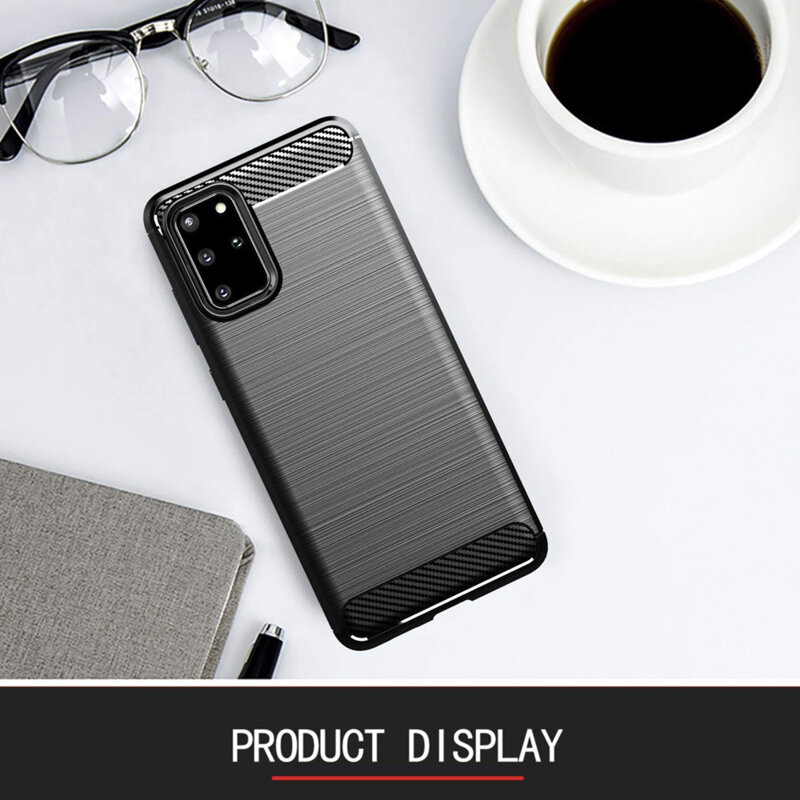 Husa Samsung Galaxy S20 Plus 5G Techsuit Carbon Silicone, negru