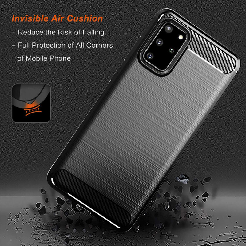 Husa Samsung Galaxy S20 Plus 5G Techsuit Carbon Silicone, negru