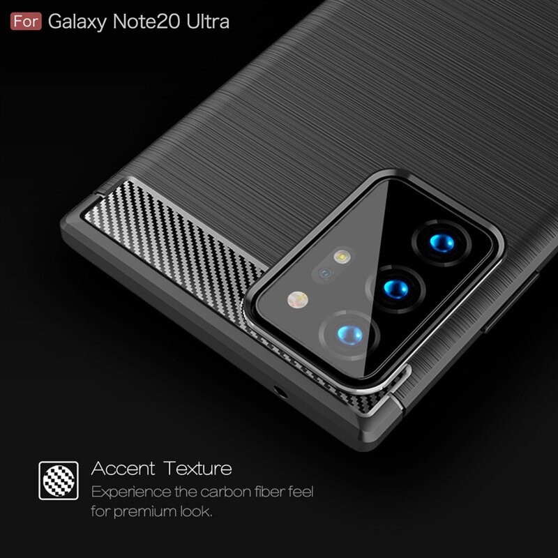 Husa Samsung Galaxy Note 20 Ultra 5G Techsuit Carbon Silicone, negru