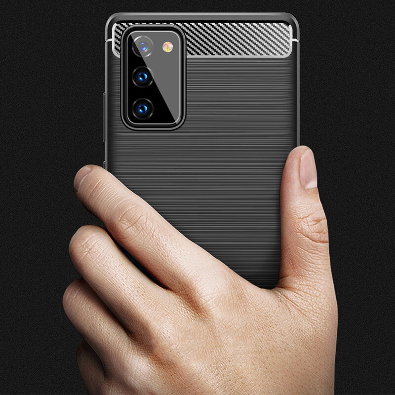 Husa Samsung Galaxy Note 20 5G Techsuit Carbon Silicone, negru
