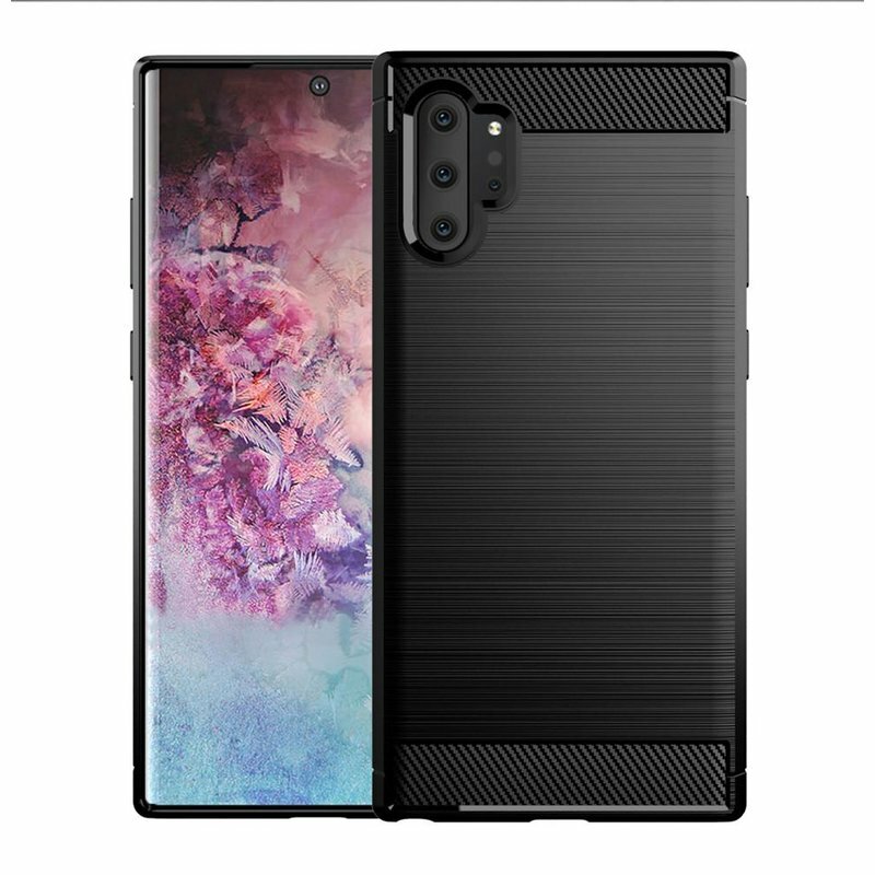 Husa Samsung Galaxy Note 10 Plus 5G Techsuit Carbon Silicone, negru