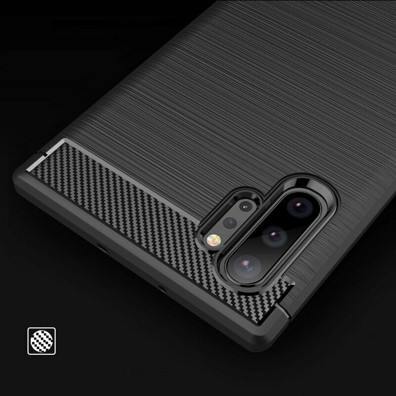Husa Samsung Galaxy Note 10 Plus 5G Techsuit Carbon Silicone, negru