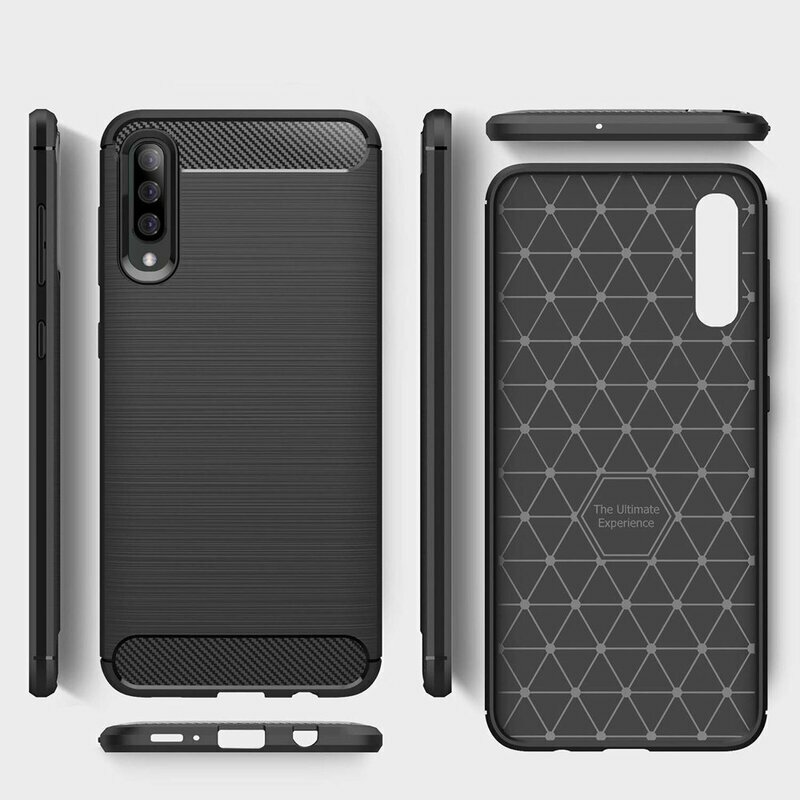 Husa Samsung Galaxy A70s Techsuit Carbon Silicone, negru