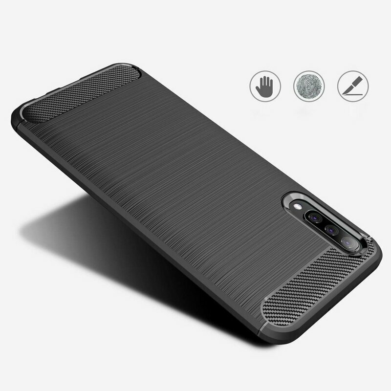 Husa Samsung Galaxy A70s Techsuit Carbon Silicone, negru
