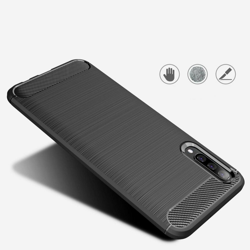 Husa Samsung Galaxy A30s Techsuit Carbon Silicone, negru