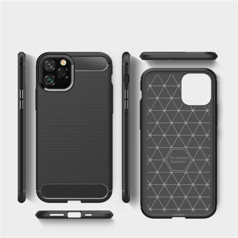 Husa iPhone 12 Pro Techsuit Carbon Silicone, negru