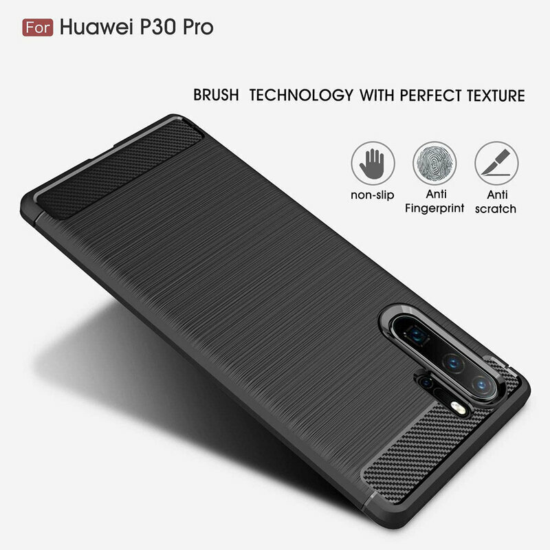 Husa Huawei P30 Pro New Edition Techsuit Carbon Silicone, negru