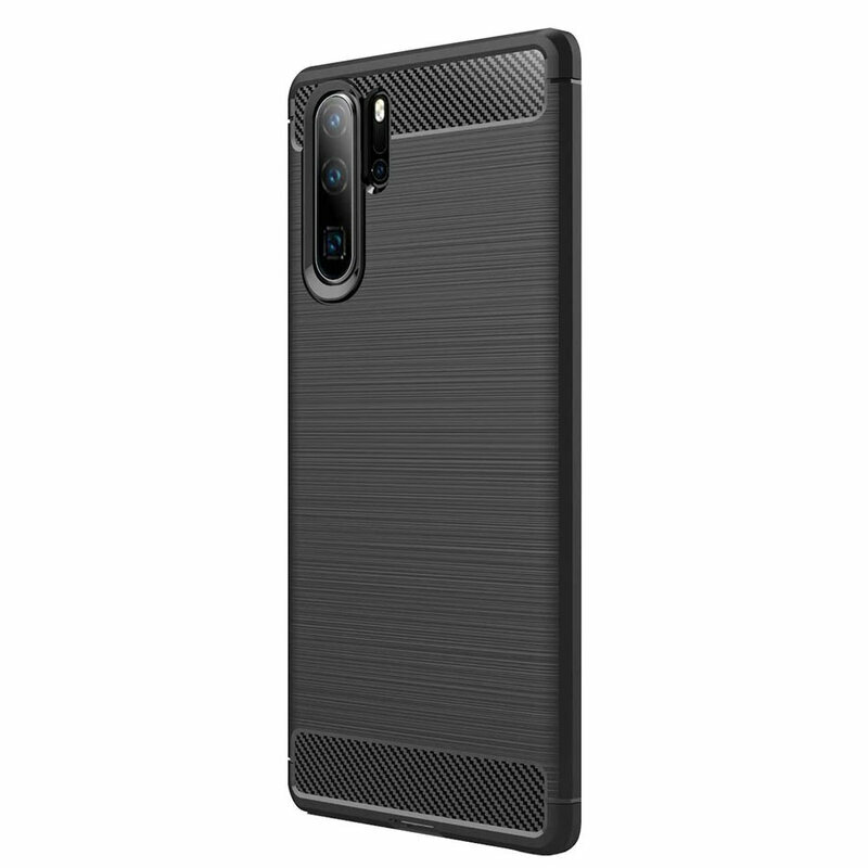 Husa Huawei P30 Pro New Edition Techsuit Carbon Silicone, negru