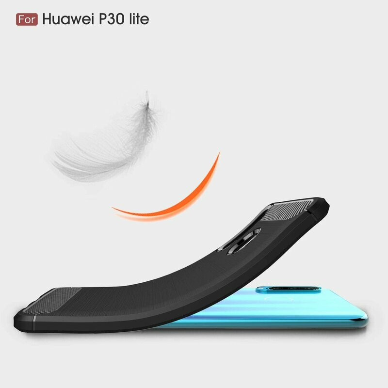 Husa Huawei P30 Lite 2020 Techsuit Carbon Silicone, negru