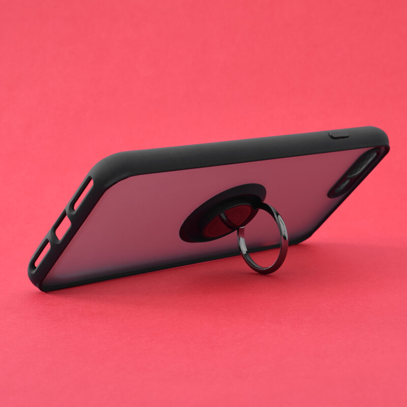 Husa iPhone 8 Plus Techsuit Glinth Cu Inel Suport Stand Magnetic - Negru
