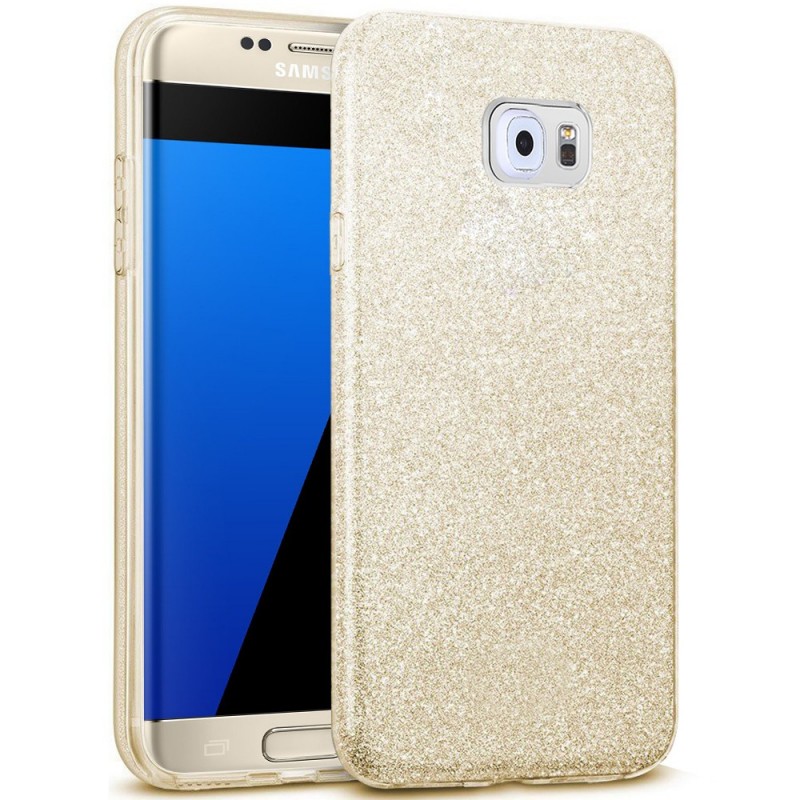 Husa Samsung Galaxy S7 Color TPU Sclipici - Auriu