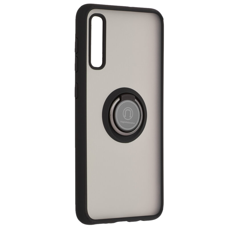 Husa Samsung Galaxy A50s Techsuit Glinth Cu Inel Suport Stand Magnetic - Negru