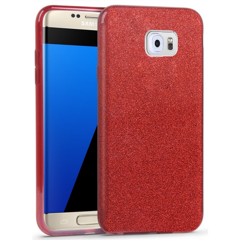 Husa Samsung Galaxy S7 Color TPU Sclipici - Rosu