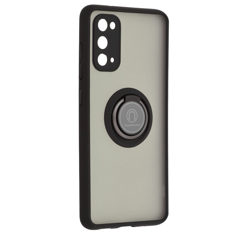 Husa Samsung Galaxy S20 5G Techsuit Glinth Cu Inel Suport Stand Magnetic - Negru