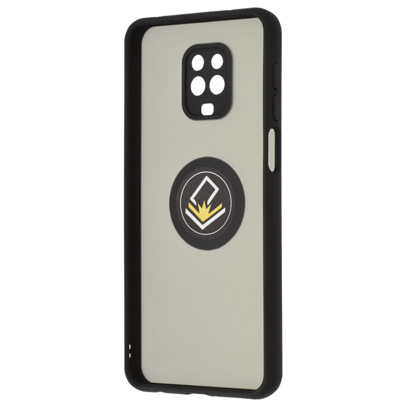 Husa Xiaomi Redmi Note 9 Pro Techsuit Glinth Cu Inel Suport Stand Magnetic - Negru